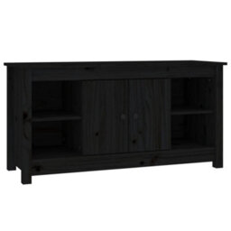 Berkfield Tv Cabinet Black 103X36,5X52 Cm Solid Wood Pine - thumbnail 2