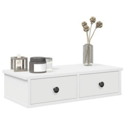 Walplus Wall Shelf With Drawers White 60X28X15 Cm Engineered Wood - thumbnail 3