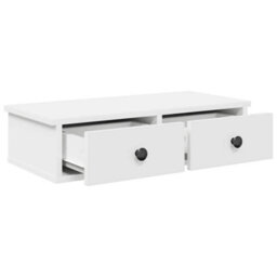 Walplus Wall Shelf With Drawers White 60X28X15 Cm Engineered Wood - thumbnail 7