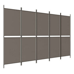 Berkfield 5-Panel Room Divider Anthracite 250X180 Cm Fabric - thumbnail 2