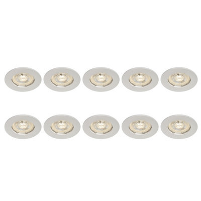 White Non-Adjustable Led Neutral White Downlight 3.1W Ip20, Pack Of 10 - image 1