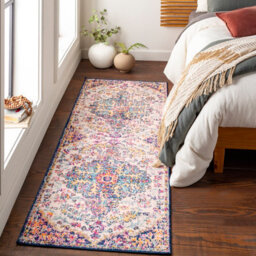 Livabliss Harput-Vintage Blue Orange Yellow Grey Traditional Boho Living Dining Bedroom Rug 80 X 220 Cm Easy Care, Non Shedding - thumbnail 2