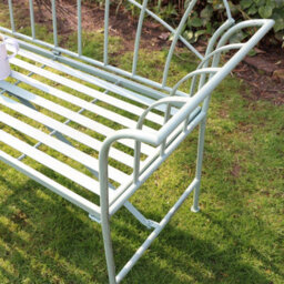 Melody Maison Antique Sage Green Garden Bench - thumbnail 5