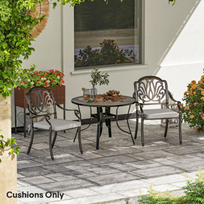 Outsunny 45 X 45Cm Replacement Garden Seat Cushion Pad With Ties, Light Grey - image 1