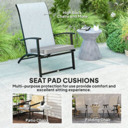 Outsunny 45 X 45Cm Replacement Garden Seat Cushion Pad With Ties, Light Grey - thumbnail 5