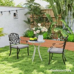 Outsunny 45 X 45Cm Replacement Garden Seat Cushion Pad With Ties, Light Grey - thumbnail 7