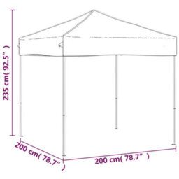 Walplus Folding Party Tent Garden Gazebo Canopy Anthracite 2X2 M - thumbnail 8