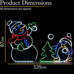 Christow Christmas Led Animated Penguin Snow Fight Decoration - thumbnail 5