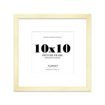 "10X10"" Gold Picture Frame - 10X10"" Square Frame With 8X8"" Mount For 10X10""/8X8"" Pictures Art Deco Style Room Decor, 1 Pack" - image 1