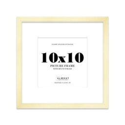 "10X10"" Gold Picture Frame - 10X10"" Square Frame With 8X8"" Mount For 10X10""/8X8"" Pictures Art Deco Style Room Decor, 1 Pack" - thumbnail 1