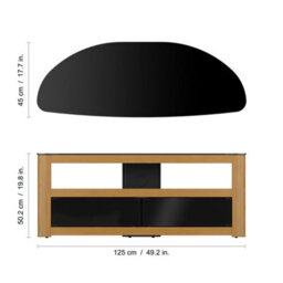 "Avf Affinity Burghley 1.25M Curved Tv Stand, For Tvs Up To 65"" - Oak" - thumbnail 4