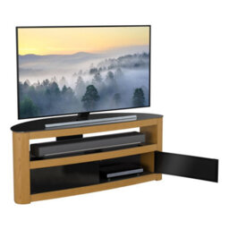 "Avf Affinity Burghley 1.25M Curved Tv Stand, For Tvs Up To 65"" - Oak" - thumbnail 2
