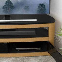 "Avf Affinity Burghley 1.25M Curved Tv Stand, For Tvs Up To 65"" - Oak" - thumbnail 5