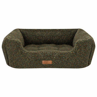 Yes-Online Green Sherpa Dog Bed Large 71Cm Soft Fleece Pet Bed High Wall Washable - image 1