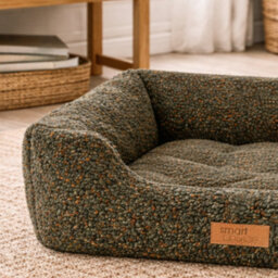 Yes-Online Green Sherpa Dog Bed Large 71Cm Soft Fleece Pet Bed High Wall Washable - thumbnail 7