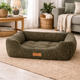 Yes-Online Green Sherpa Dog Bed Large 71Cm Soft Fleece Pet Bed High Wall Washable - thumbnail 6