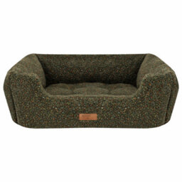Yes-Online Green Sherpa Dog Bed Large 71Cm Soft Fleece Pet Bed High Wall Washable - thumbnail 1