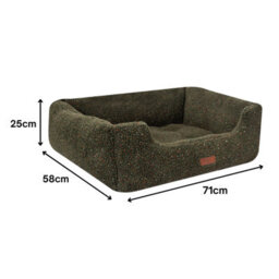 Yes-Online Green Sherpa Dog Bed Large 71Cm Soft Fleece Pet Bed High Wall Washable - thumbnail 8