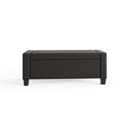 Gfw Verona Faux Leather Storage Ottoman Bench Black - thumbnail 6