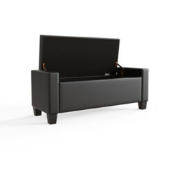 Gfw Verona Faux Leather Storage Ottoman Bench Black - thumbnail 7