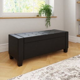Gfw Verona Faux Leather Storage Ottoman Bench Black - thumbnail 2