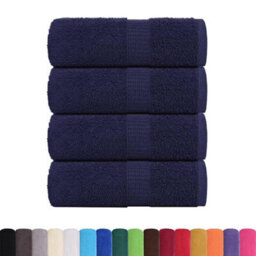 Berkfield Guest Towels 4 Pcs Navy Blue 30X50 Cm 360 Gsm 100% Cotton - thumbnail 2