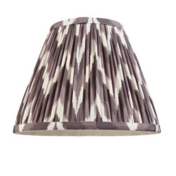 Luminosa Lighting Luminosa Higgledy Gloss Marlin Blue Paint Table Lamp With Pearl Grey Fabric Zigzag Shade 25Cm E14 - thumbnail 6