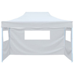 Walplus Professional Folding Party Tent Garden Gazebo Canopy With 3 Sidewalls 3X4 M Steel White - thumbnail 2