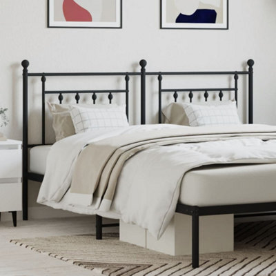 Berkfield Metal Headboard Black 160 Cm - image 1