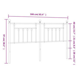 Berkfield Metal Headboard Black 160 Cm - thumbnail 7