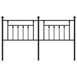 Berkfield Metal Headboard Black 160 Cm - thumbnail 4