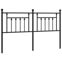 Berkfield Metal Headboard Black 160 Cm - thumbnail 2