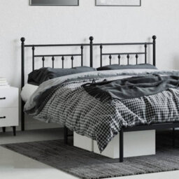 Berkfield Metal Headboard Black 160 Cm - thumbnail 3
