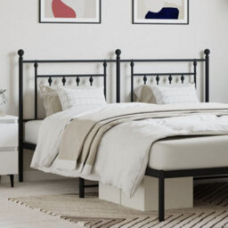 Berkfield Metal Headboard Black 160 Cm