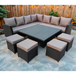 Rosen 11 Seater Rattan Sofa Cube Set With Aluminum Lift-Up Table & Rain Cover - thumbnail 3