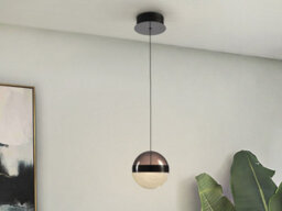 Luminosa Lighting Luminosa Orbes 15Cm Globe Pendant Ceiling Light Chrome Black Led 3000K - Uk Stock