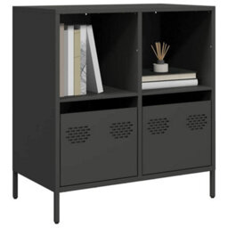 Berkfield Sideboard Black 68X39X73.5 Cm Cold-Rolled Steel - thumbnail 1