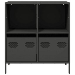 Berkfield Sideboard Black 68X39X73.5 Cm Cold-Rolled Steel - thumbnail 4