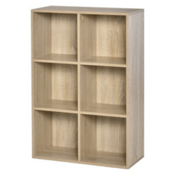 Homcom Cubic Cabinet Bookcase Storage Shelves For Home Office, Oak - thumbnail 2