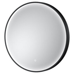Hudson Reed Mensa Round Led Touch Sensor Inset Framed Mirror With Demister, Matt Black, 600 X 600 mm - thumbnail 3