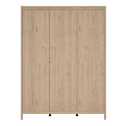 Furniture To Go Madrid Wardrobe With 3 Doors In Jackson Hickory Oak - thumbnail 2
