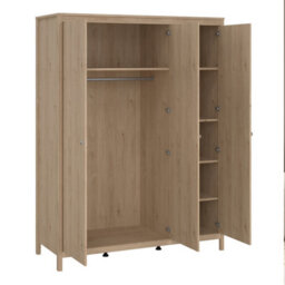 Furniture To Go Madrid Wardrobe With 3 Doors In Jackson Hickory Oak - thumbnail 5