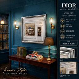Home Luxe Interiors Dior Maison Boutique Silver Step Frame 40X40Cm Luxury Wall Art Decor - thumbnail 6