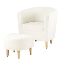 Modern Upholstered Sofa Chair Sherpa Fabric Accent Armchair Leisure Lounge Chair - thumbnail 1