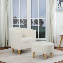 Modern Upholstered Sofa Chair Sherpa Fabric Accent Armchair Leisure Lounge Chair - thumbnail 3