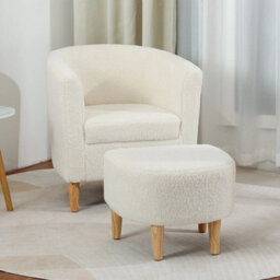 Modern Upholstered Sofa Chair Sherpa Fabric Accent Armchair Leisure Lounge Chair - thumbnail 5