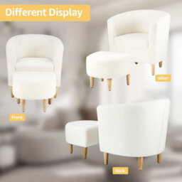 Modern Upholstered Sofa Chair Sherpa Fabric Accent Armchair Leisure Lounge Chair - thumbnail 4
