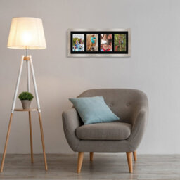 AK Frames 50X20Cm Aluminum Modern Multi Photo Frame With Black Mount - Holds 4 Apertures (4X) 6X4 Photos - thumbnail 3