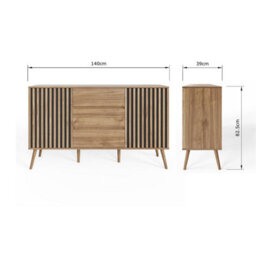 Gfw Rowan Large Sideboard Cabinet Oak - thumbnail 6