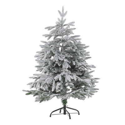 Beliani Artificial Snowy Christmas Tree Bassie 120 Cm White - image 1